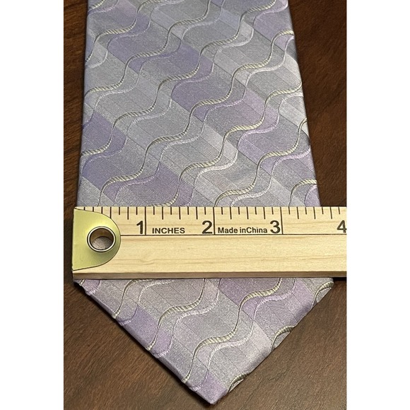 Gianfranco Ruffini Italy Purple Gray 100% Silk Men’s Neck Tie Made In usa - Picture 4 of 9